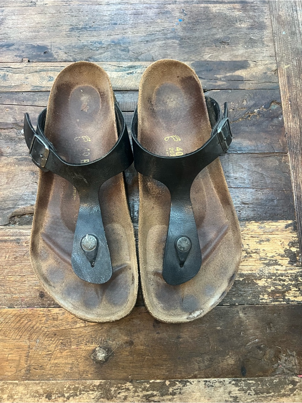 Birkenstock Black Thong Sandals Sz 40